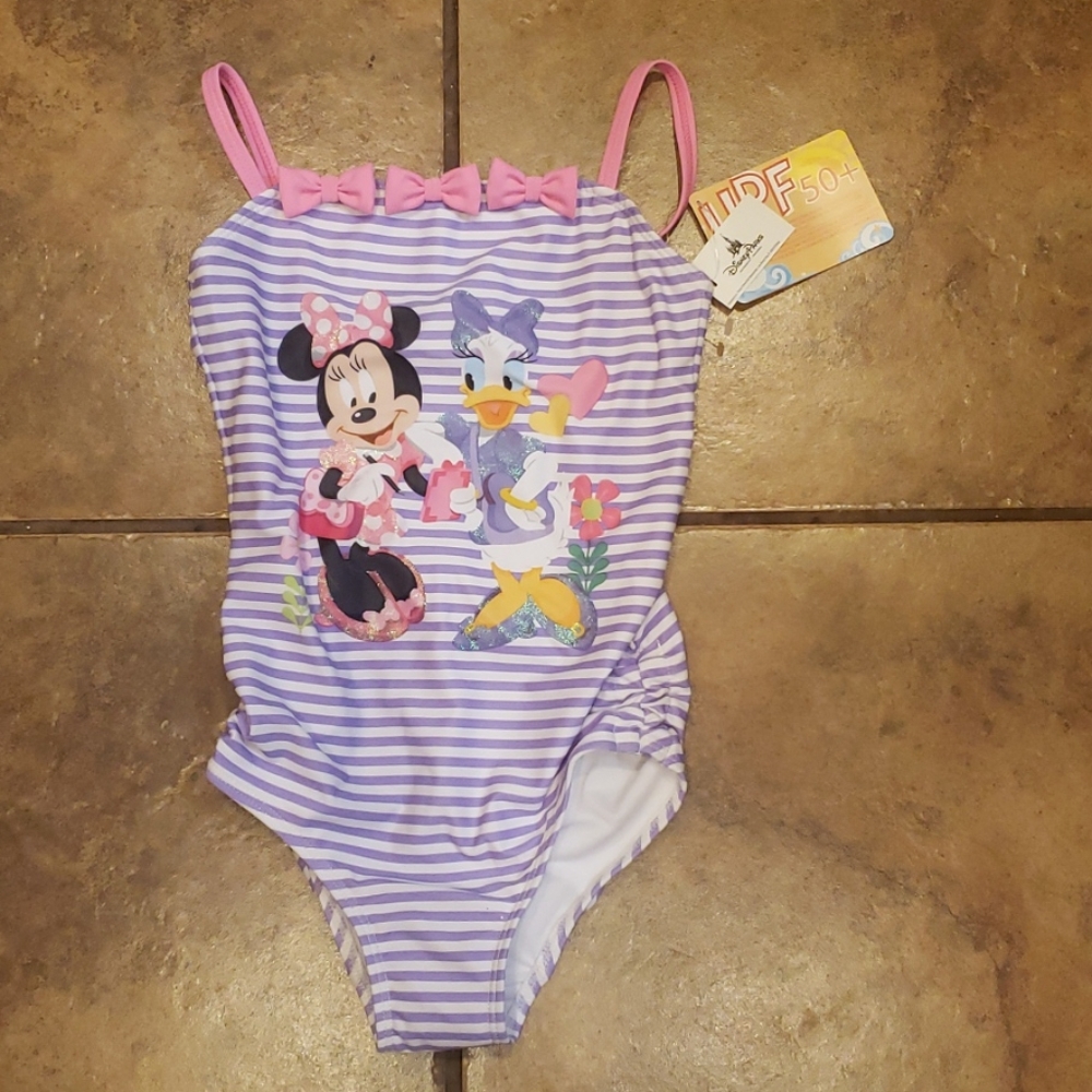 Disney Parks Minnie & Daisy Swimsuit new girls 7/8